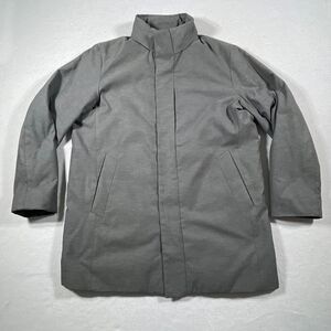 UNIQLO Hybrid Down Jacket Men Medium Gray Puffer Coat Winter Outerwear Softshell
